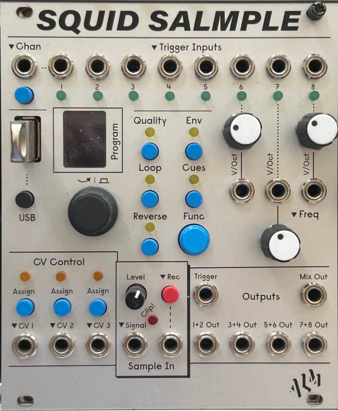 ALM/Busy Circuits ALM022 Squid Salmple 8-Channel Sampler Eurorack Synth Module 2021 - Present - Silver image 1
