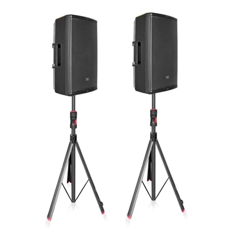 Gator Set of (2) Frameworks ID Series Adjustable Speaker Stands with Piston Driven Lift Assistance image 1