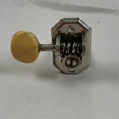 Kluson Open Back Treble Side Tuner White Button 1940’s 1950’s - Nickel image 1
