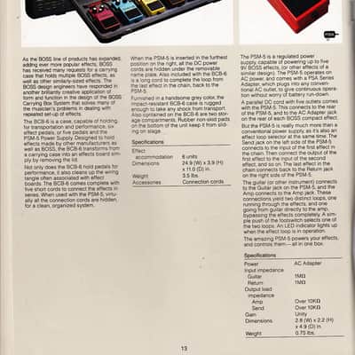Boss PSM-5 Power Supply & Master Switch Pedal (1984) image 7