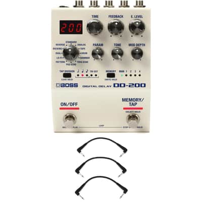 Boss DD-200 Digital Delay Pedal with 3 Patch Cables image 1