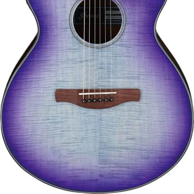 Ibanez AEG70 Grand Concert Acoustic-Electric Guitar, Flame Maple Top, Iris Burst image 1