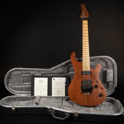 2014 Mayones Regius Pro 7 Claro Walnut | Custom 7-String Swamp Ash Body Neck Thru Birdseye Maple Fretboard DiMarzio Pickups Floyd Rose Tremolo Coil Split | CoA OHSC image 1