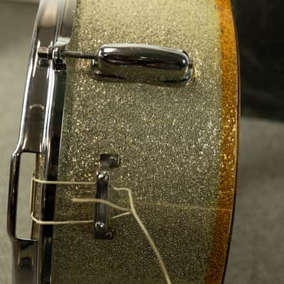 1964 Slingerland 5x14 Silver Sparkle Pearl Deluxe Student Model Snare Drum image 8