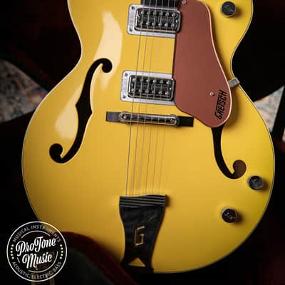 Gretsch G6118T 120th Anniversary Model Bamboo Yellow over Copper image 7