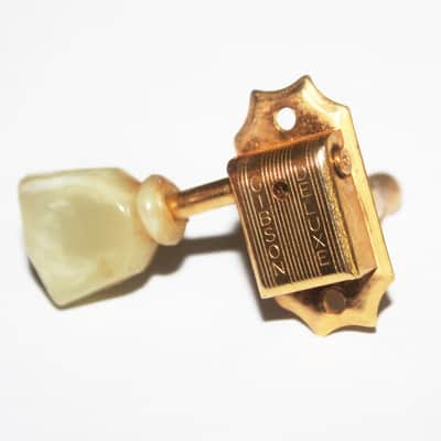 Vintage Gold 1969 Gibson Deluxe Double Line Single Ring Kluson Tuner D-169400 Treble Side 1960's 1970's image 2