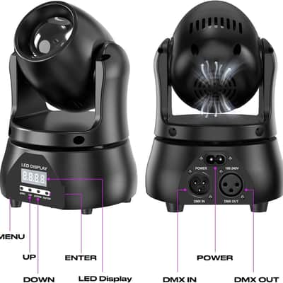 40W LED Moving Head Light RGBW Beam Lighting Stage Lights with DMX Sound Activated Auto Mode for Parties Wedding Clue Live Band Show Church image 3