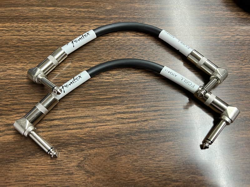Lot of 2 FENDER Professional 6" Patch CABLE for GUITAR effects NEW -Right Angle image 1