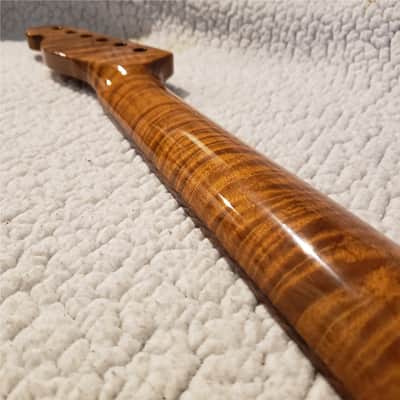 Spectacular USA made,Roasted flame maple neck,Rosewood FB. Killer flame maple head stock.  No fret tangs. Rounded edges. Made for a Tele body #MRT-40P-" You never felt frets like this. image 2