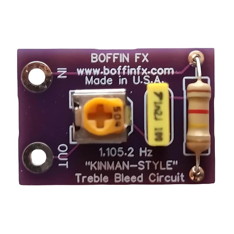 Boffin FX Kinman-Style Adjustable Treble Bleed (1,105 Hz Purple) - For Strat, Tele & Single Coils image 1