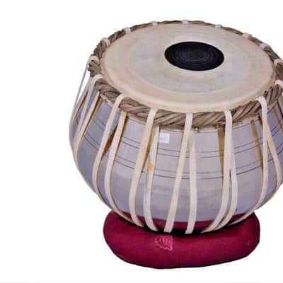 Handmade Steel Tabla Set With Bag Chrome Polish Sheesham Wood Dayan Musical Instrument image 3