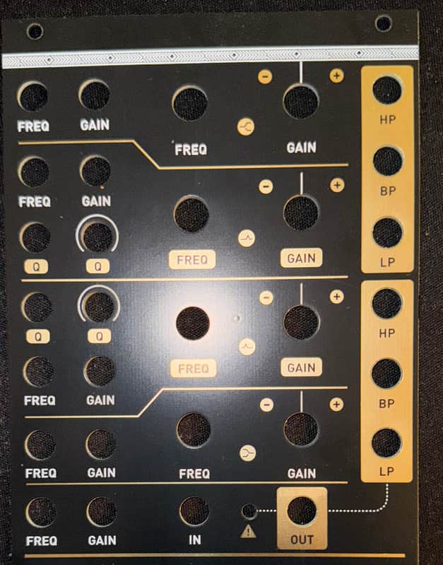 Mutable Instruments Shelves Faceplate 2015 Version - Black & Gold imagen 1