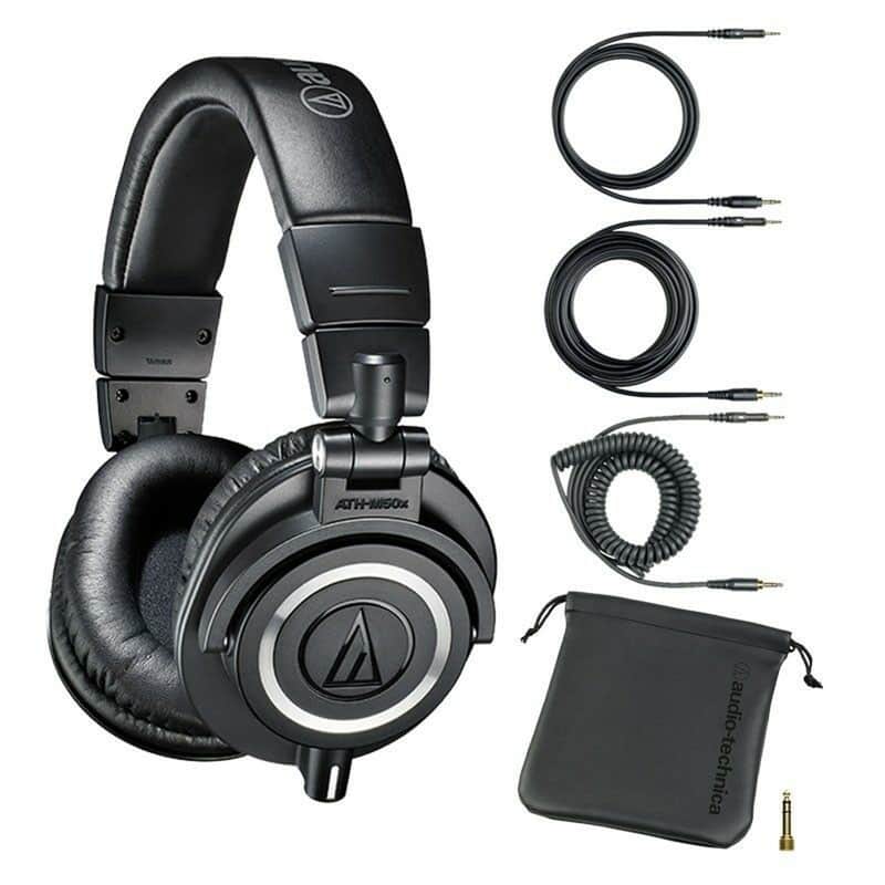 Audio-Technica ATH-M50X Professional Studio Monitor Headphones, Black, Professional Grade, Critically Acclaimed, with Detachable Cable image 1