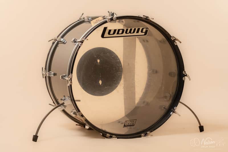 1970s Ludwig Vistalite Bass Drum in Smoke - 14x22 image 1
