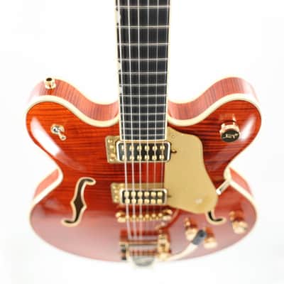 Gretsch Broadkaster LX Figured Center Block Semi-Hollow Guitar w/ String-Thru Bigsby & Hardshell Case - Bourbon Stain image 11