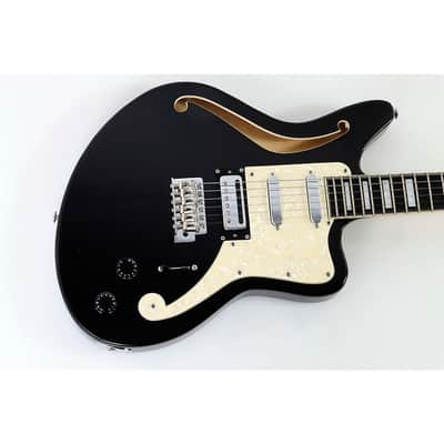 D'Angelico Premier Series Bedford SH Limited-Edition Electric Guitar with Tremolo Regular Black Flake image 3