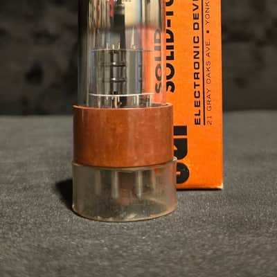 SYLVANIA JAN CHS 6SL7 WGT TUBE LEGENDARY BROWN BASE 1950s MILTARY TUBE NOS NIB image 4