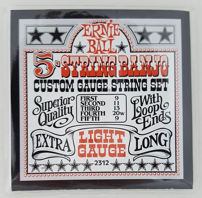 Ernie Ball 2312 5-string Banjo Light Stainless Steel Strings w/ Loop End (09 - 20w) image 1
