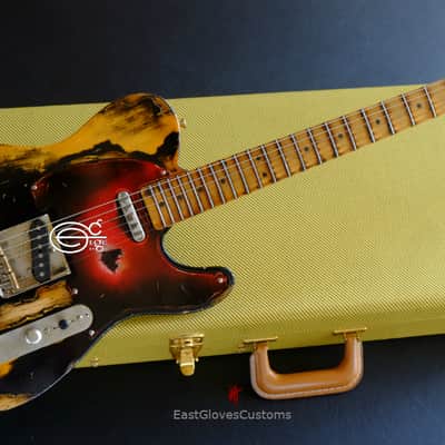 Fender American Vintage '52 Reissue Telecaster Black over Butterscotch Heavy Aged Relic image 20