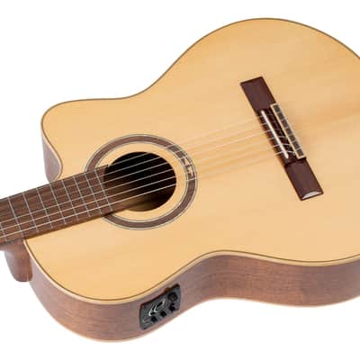 Ortega RCE138SN Performer Series Solid Spruce Top Mahogany Neck Cutaway Nylon 6-String Classical Acoustic-Electric Guitar w/Gig Bag image 9