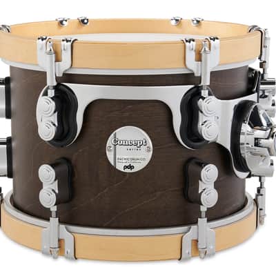 PDP Concept Classic 7" x 10" Tom - Walnut Stain with Natural Hoops image 2