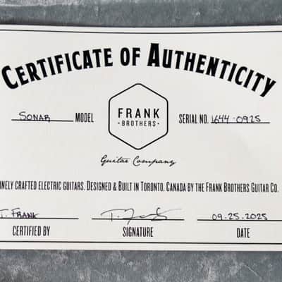 Frank Brothers Sonar – Firemist Gold (Medium Aging) NEW, (Authorized Dealer) image 23