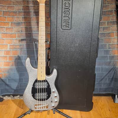 SPARKLE Ernie Ball Music Man StingRay 5 HH Maple Fretboard Silver Sparkle w/ OHSC image 1