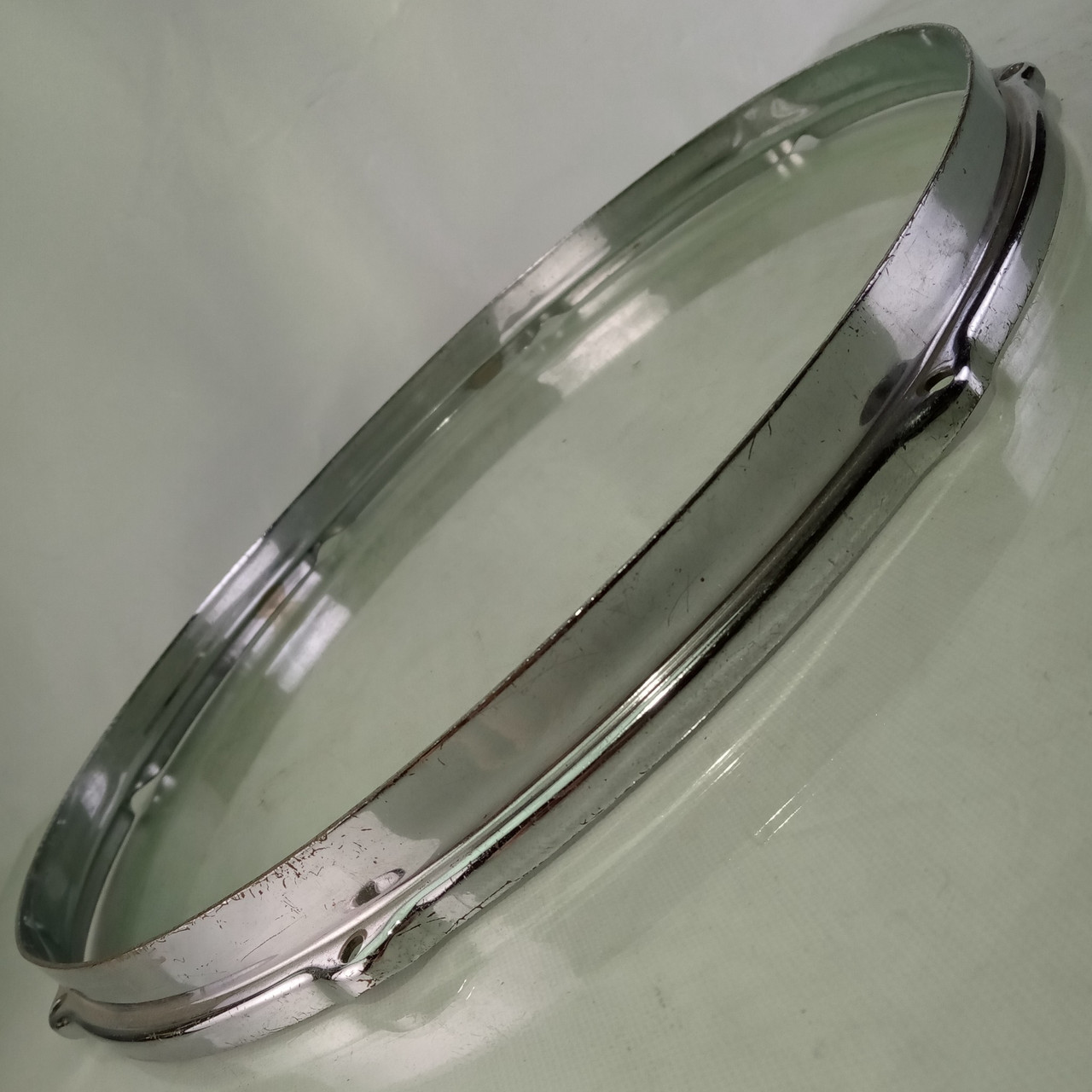 Leedy 15"Double-Flange Chrome-Brass Snare/Tom Drum Batter Rim/Hoop Stick-Chopper — main photograph