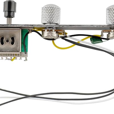 32mm Loaded Control Plate Pre-Wired 3-Way Control Plate with Wiring Harness for Fender Tele Telecaster Electric Guitar,Chrome image 4