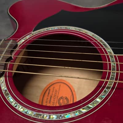 Gibson EC-10 Standard 1998 Special Limited Edition Cherry Red EC10 Pro Studio Guitar American 90s USA Acoustic Electric Thin Thinline Jumbo Stage Songwriter Light Lightweight Only 2kg image 2