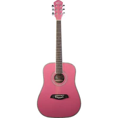 Oscar Schmidt OG1 Student 3/4 Size Dreadnought Acoustic Guitar, Pink image 1