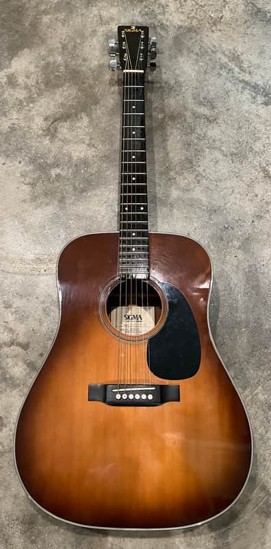 Made in Japan Sigma by CF Martin 52SDM-5S 70s dreadnought acoustic guitar Sunburst image 1