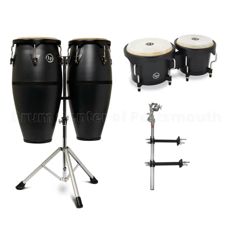 LP Discovery II Ultralight Conga, Bongo & Arm Bundle Onyx image 1