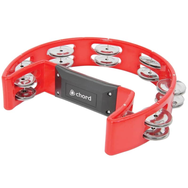 Chord Half Moon Tambourine Shaker Percussion Instrument RED image 1