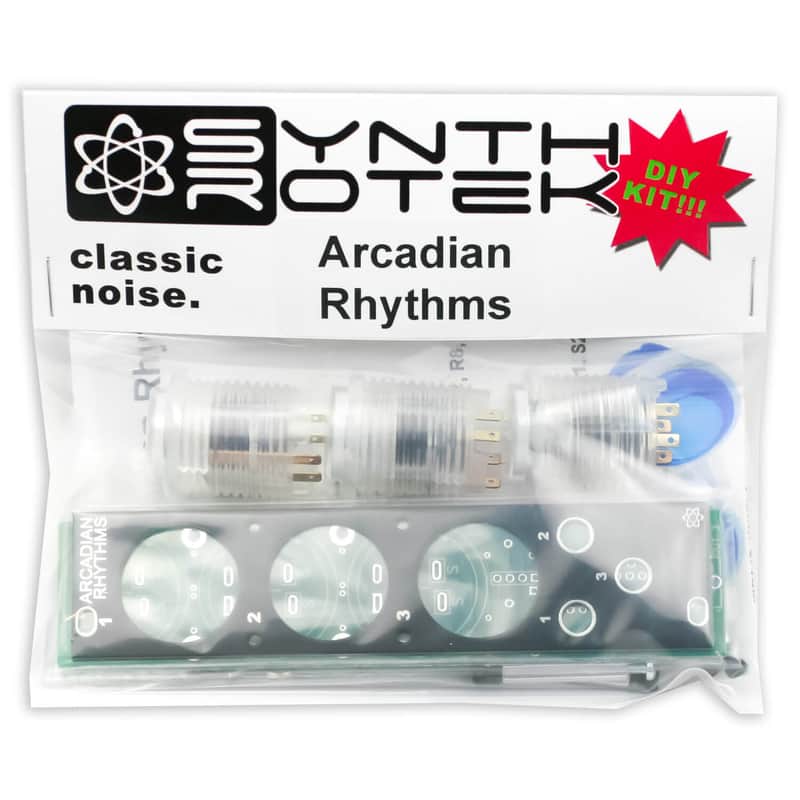 Synthrotek Arcadian Rhythms DIY Kit, White Buttons - Arcade Style Manual Gate Eurorack Kit image 1