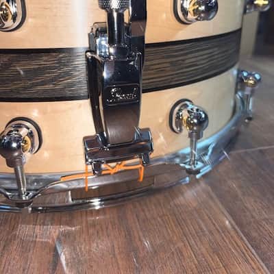 Pearl Music City Custom Craftsman Select Solid Maple Snare Drum - 6.5 inches x 14 inches, Natural with Bourbon Barrel Inlay image 4