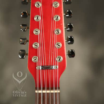 1966 Fender Electric XII 12-string Candy Apple Red w/matching number HANG TAG image 3
