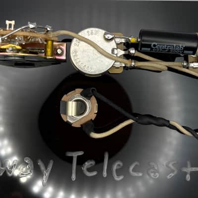 Fender Telecaster 3-way wiring harness upgrade for single coil neck and bridge pickups with 0.033uF paper in oil capacitor image 1
