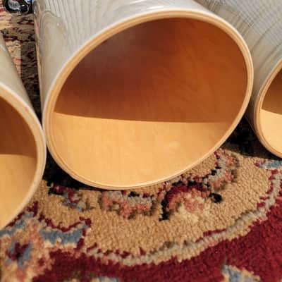 DW Collector's Series Maple Standard Rata Toms 4pc - 12x6, 14x6, 16x6, 18x6 - Creme Oyster (C013-11) image 9