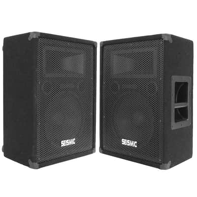 (2) SEISMIC AUDIO 10" FLOOR MONITORS Stage PA Speakers image 1