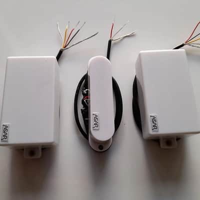 Handmade prewired HSH Neodymium Strat pickguard with HB split switch TR BL and mid PU cutoff switch image 13