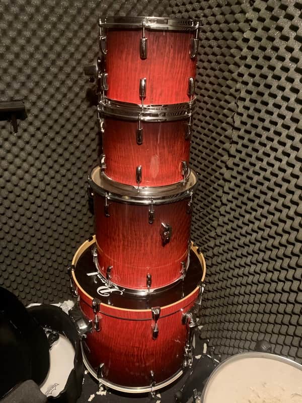 Pearl Vision SST Series Birch Drum Kit 2014 - Amber Burst/ Eucalyptus (Brooklyn, NY) image 1