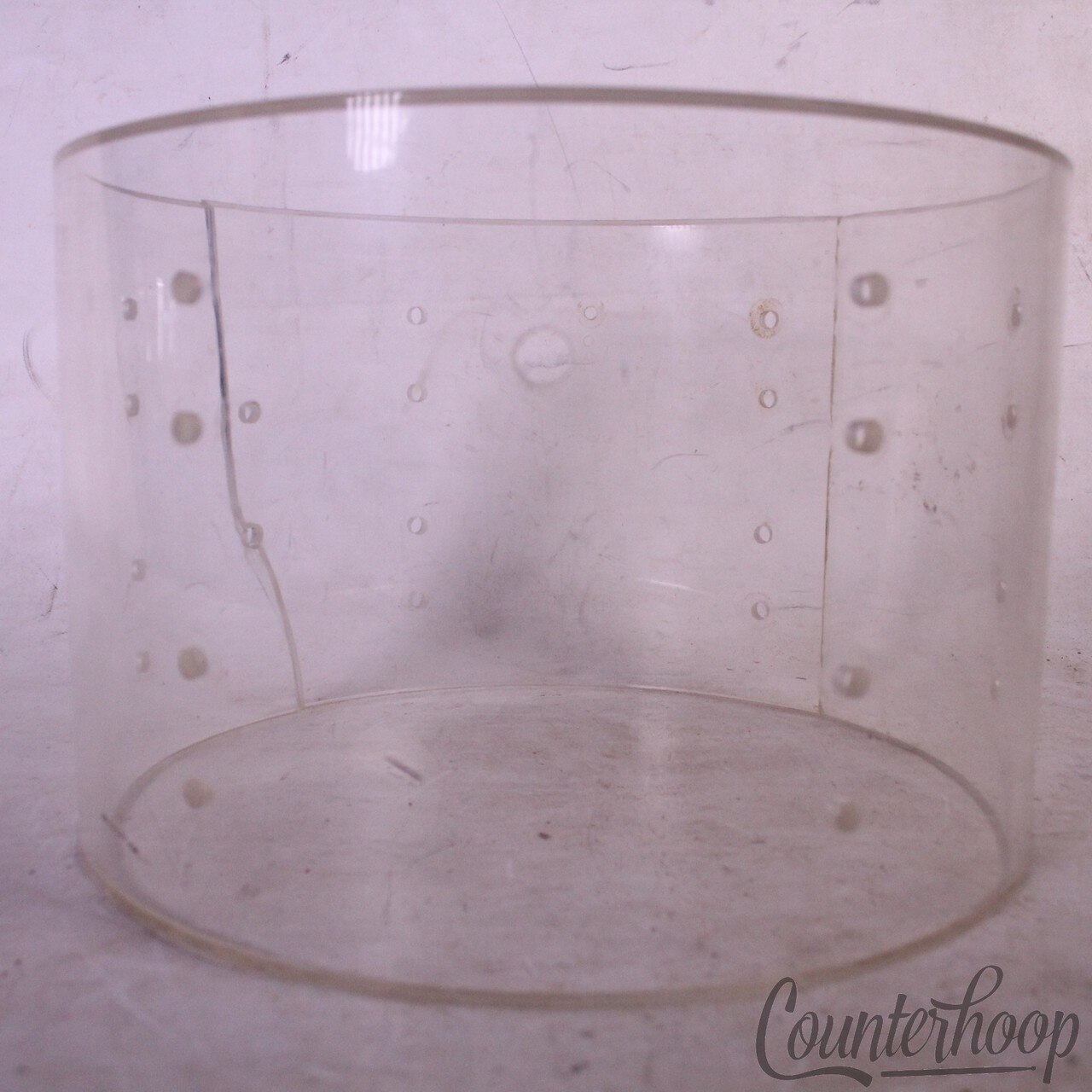 Ludwig 12x8" Vistalite Tom Drum Shell Vintage 70s Clear Acrylic USA w/ Crack* — main photograph