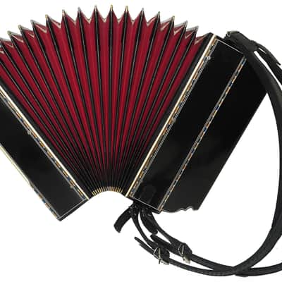 Hohner Antique Decorated Vintage Button Accordion Garmon Squeezebox Concertina, 2227, made in Germany Amazing Wonderful sound image 10
