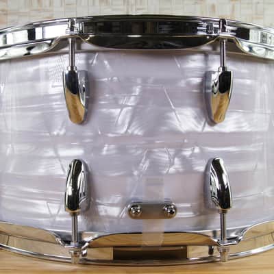 Click Custom Icon 7x14 6ply Maple/Poplar Snare Drum White Marine Pearl image 4