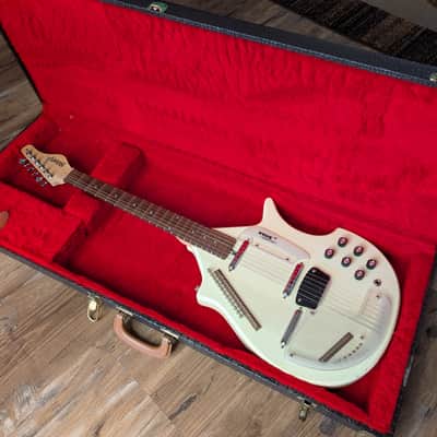 Jerry Jones Electric Sitar Guitar Harder To Find Gator White Crackle W/OHSC CLEAN! USA image 2