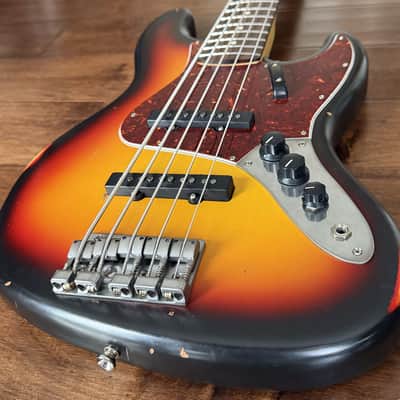 Nash Bass Model JB-5 3-Tone Sunburst 5-String Lollar Pickups NG6208 image 2