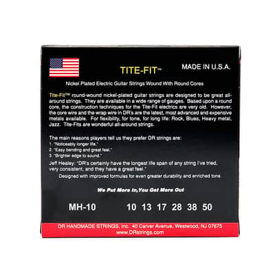 DR MH10 Electric Guitar Strings 10-50 Tite Fit medium heavy image 2
