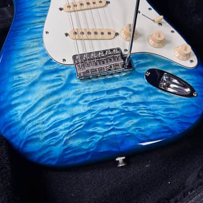Fender FSR Quilt Top Stratocaster Model ST62-QT-AQB - Aquamarine Blue image 2