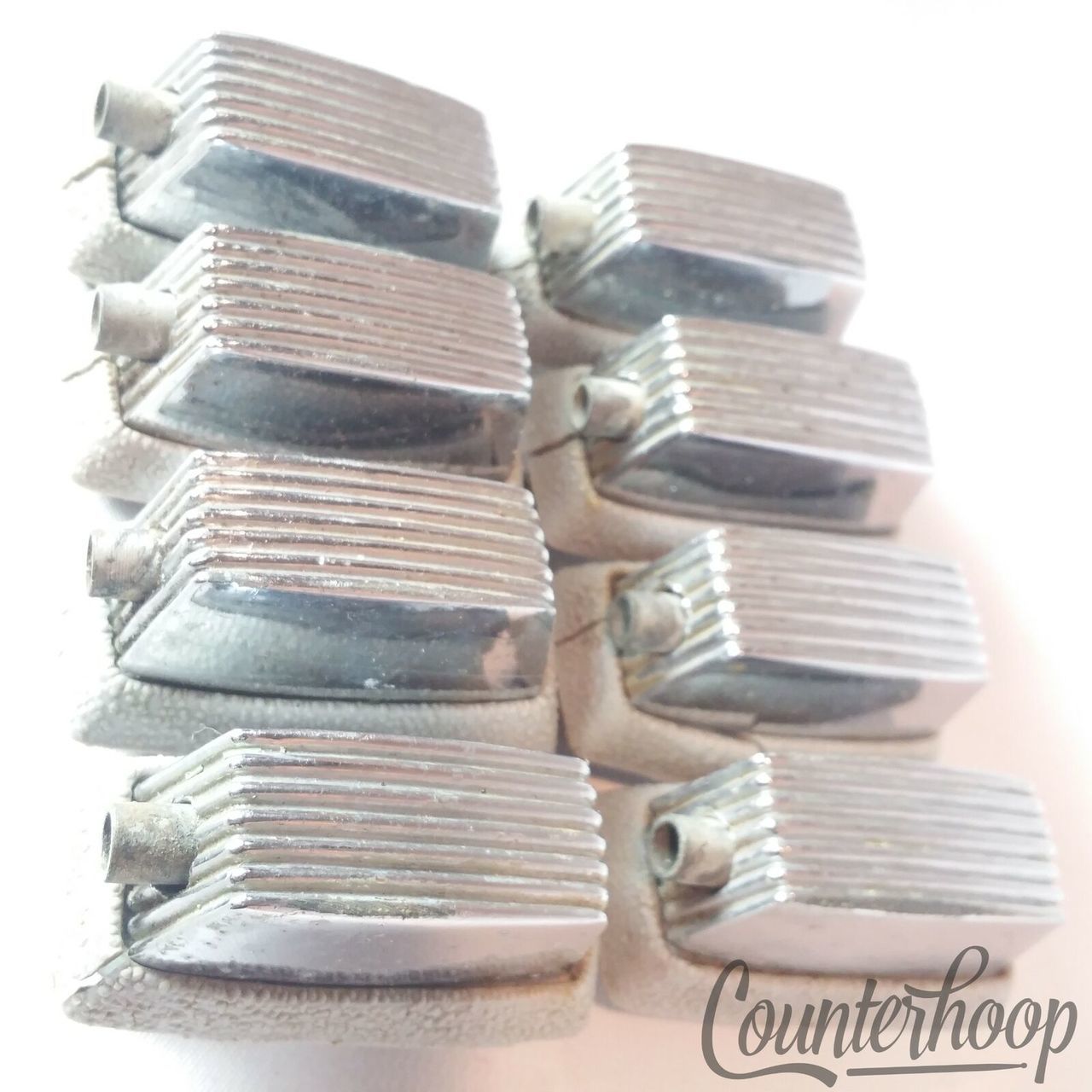 Trixon 8x Bass/Floor/Tom Drum Lugs Telstar/Speedfire Chrome Germany Vintage 60s — main photograph
